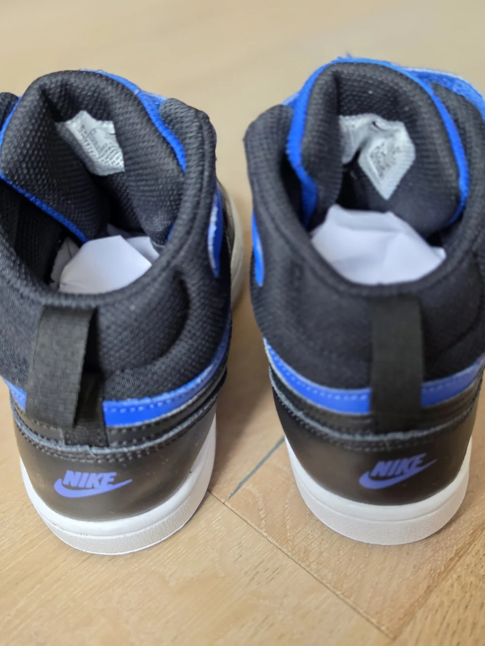 Nike Kids' Blue and Black High-Top Sneakers Size 1Y